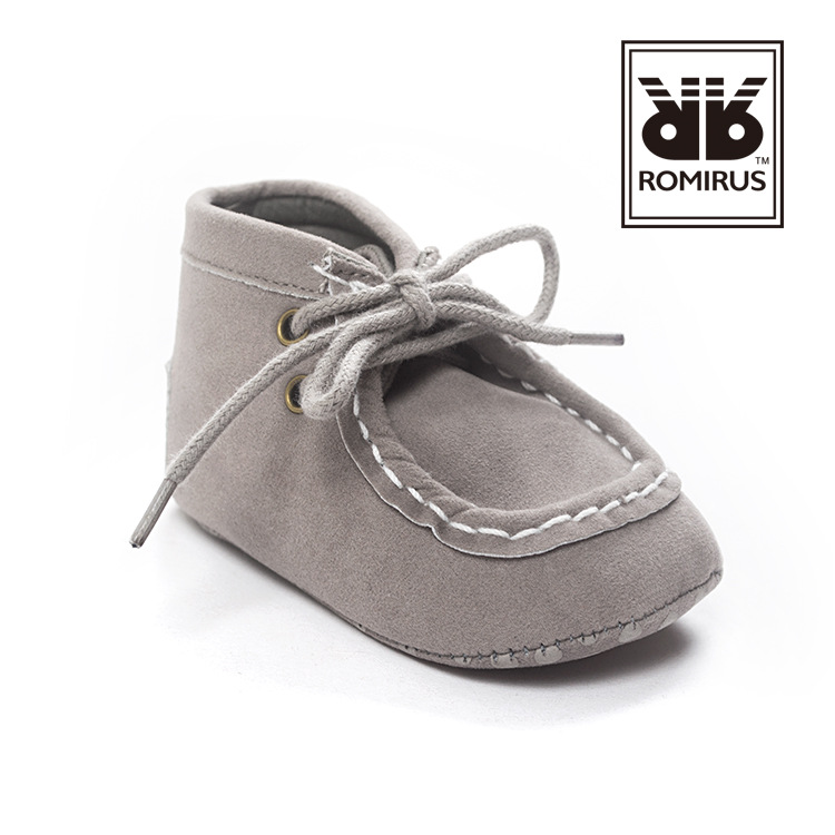 高幫灰色嬰兒鞋子0-1歲 春秋寶寶鞋 軟底防滑學步鞋4244批發・進口・工廠・代買・代購