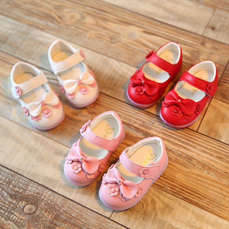 夏季韓國童鞋0-1-2歲女單鞋兒童鞋女童寶寶涼鞋蝴蝶結亮燈小童鞋工廠,批發,進口,代購