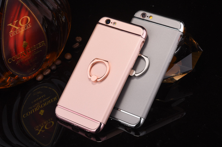 新款蘋果6手機殼 6s電鍍3合1保護套 iphone6plus磨砂金屬指環支架工廠,批發,進口,代購
