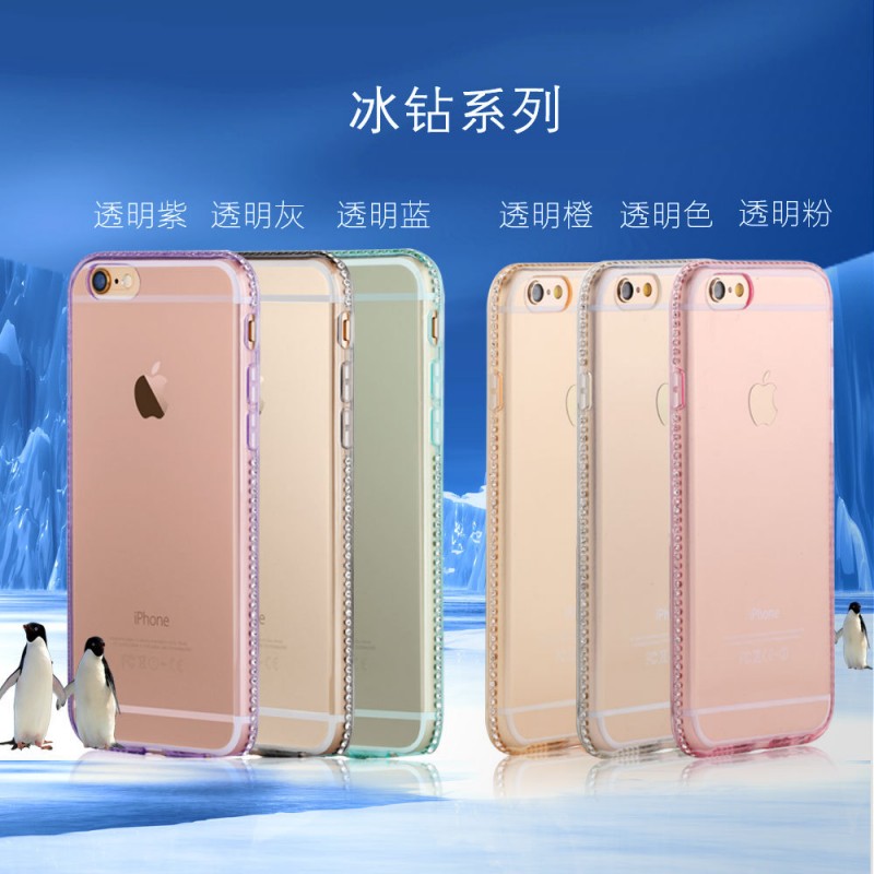 冰鉆超薄鑲鉆tpu手機保護殼矽膠蘋果iphone6s透明手機保護套工廠,批發,進口,代購