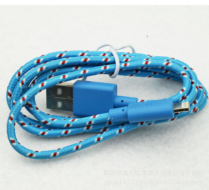 彩色編織手機USB蘋果數據線iphone6手機傳輸線工廠,批發,進口,代購