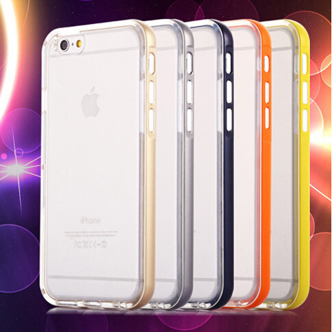 iPhone6/5S來電閃手機殼 蘋果6plus邊框炫彩發光閃光透明矽膠套批發・進口・工廠・代買・代購