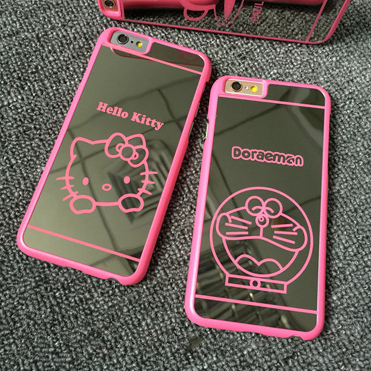 卡通kitty貓iPhone6 蘋果6plus鏡麵手機殼KT 叮當貓5s保護套硬殼工廠,批發,進口,代購