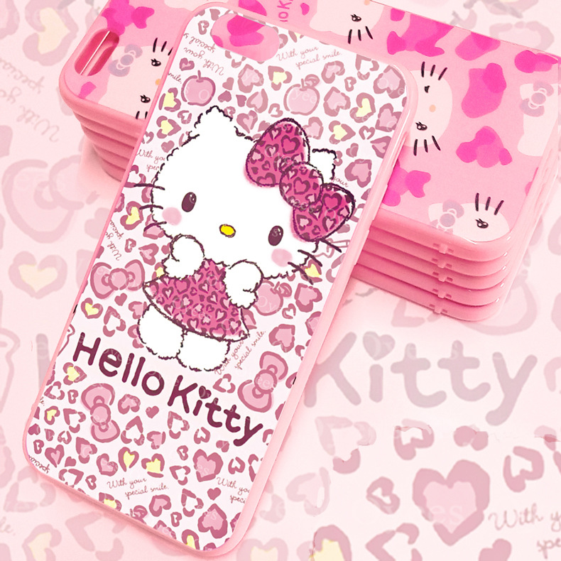 卡通hellokitty貓粉色iPhone6 plus手機殼蘋果5S矽膠新款保護套女工廠,批發,進口,代購