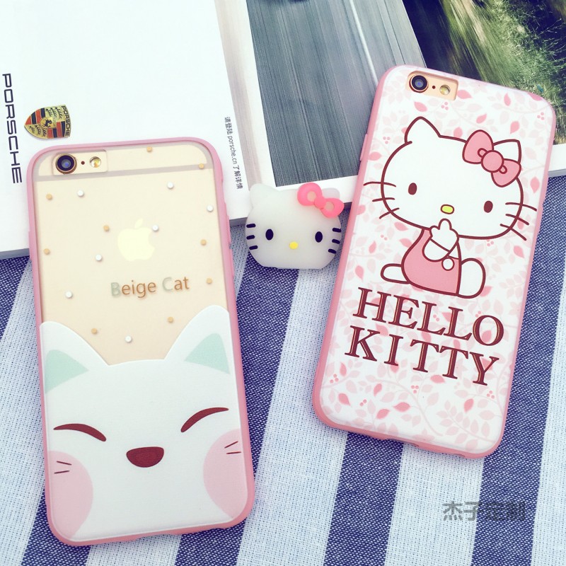 iphone6手機殼 可愛hello kitty保護套 蘋果6plus卡通矽膠手機殼工廠,批發,進口,代購