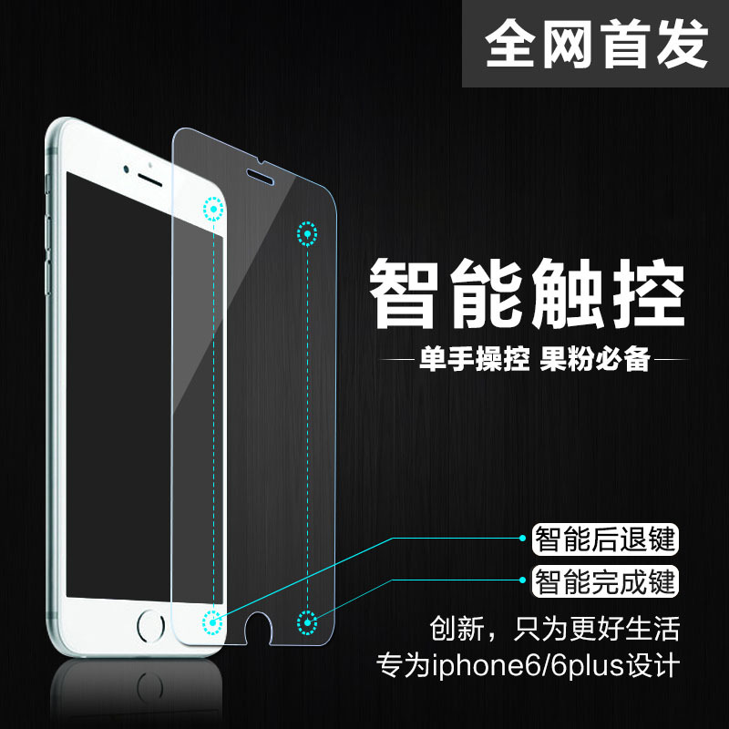 蘋果Iphone6/6s手機智能鋼化玻璃膜 一鍵確認返回 智能保護貼膜工廠,批發,進口,代購