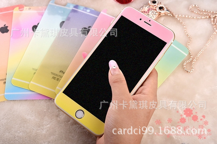 iphone6s鋼化膜蘋果6plus彩膜iphone5s鋼化玻璃膜手機保護貼膜批發・進口・工廠・代買・代購