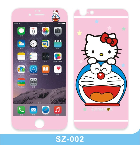 3D弧麵鋼化玻璃前後彩膜批發 iPhone6s/6sPlus卡通浮雕鋼化膜采購工廠,批發,進口,代購