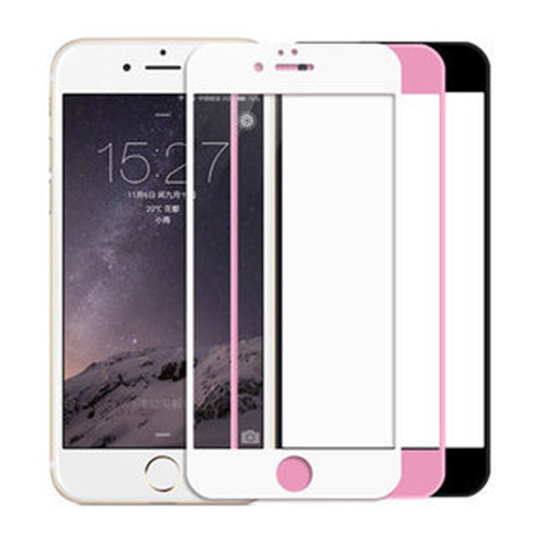 蘋果iphone6（4.7）鋼化玻璃膜i6plus（5.5）黑白色全屏覆蓋貼膜工廠,批發,進口,代購