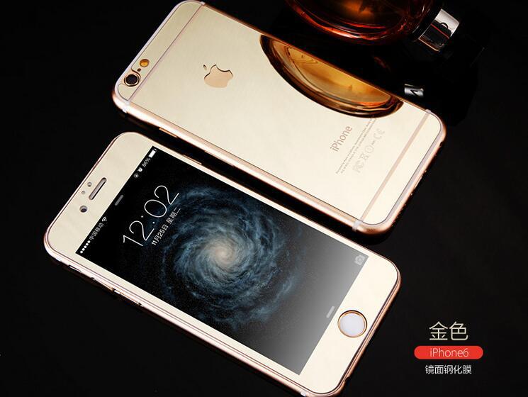 Iphone6 plus彩色全屏鏡子膜電鍍卡通鋼化玻璃前後貼膜工廠,批發,進口,代購