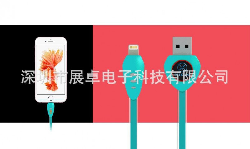 深圳直銷新款蘋果數據線iphone6LED發光跑馬燈數據線批發・進口・工廠・代買・代購