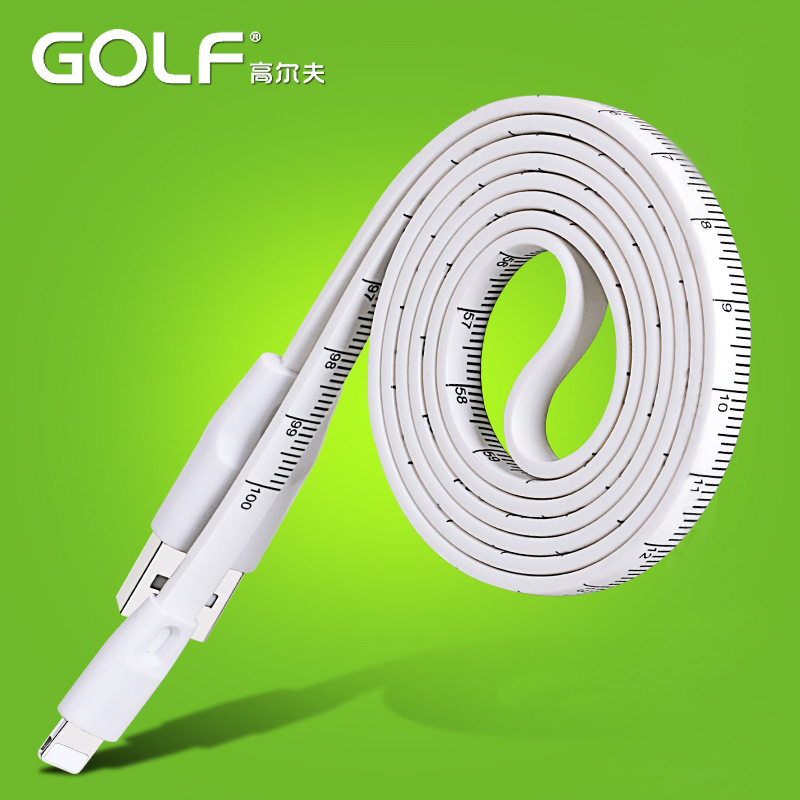 高爾夫/GOLF帶刻度尺子測量數據線兼容iP5s/6S手機充電線小額批發工廠,批發,進口,代購