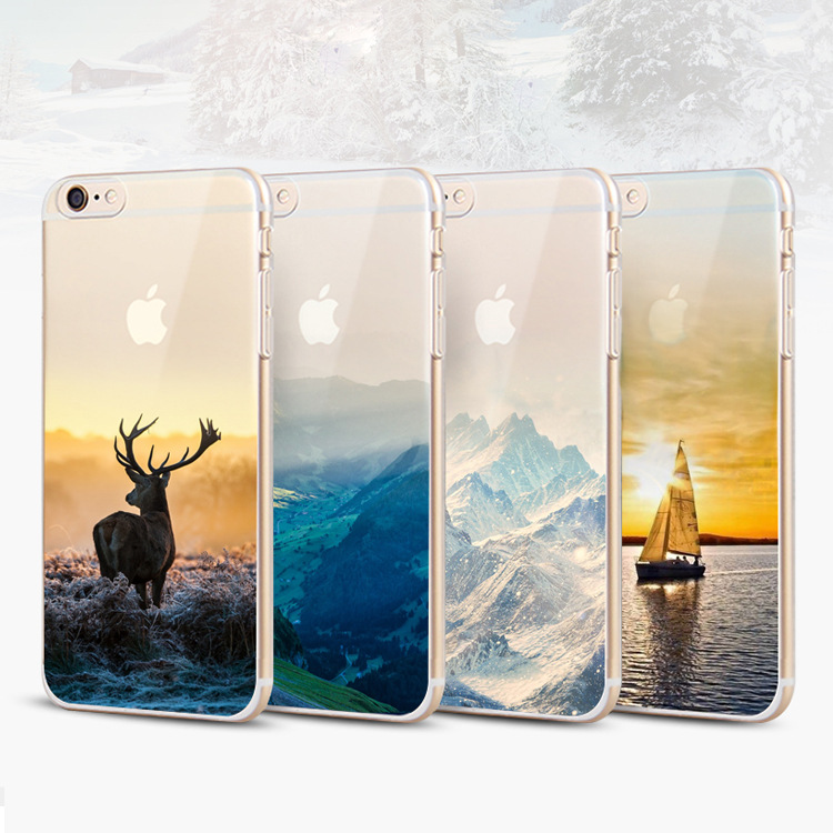 適用iPhone6二合一手機殼亞克力簡約風景彩繪蘋果6plus手機殼定製批發・進口・工廠・代買・代購