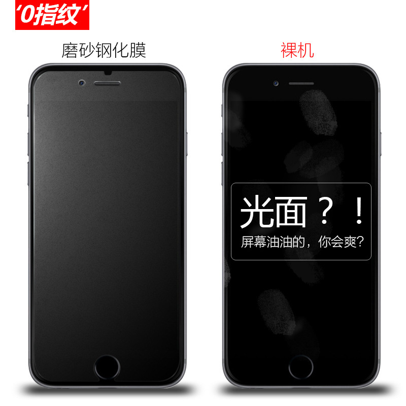 iphone6磨砂霧麵鋼化玻璃膜 蘋果6S plus防指紋油污手機貼膜批發工廠,批發,進口,代購