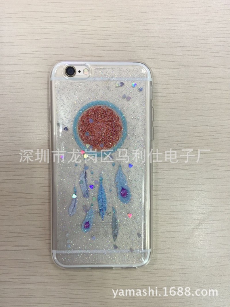 風鈴閃粉滴膠iphone6s手機殼 蘋果6plus滴膠+tpu手機保護套批發・進口・工廠・代買・代購