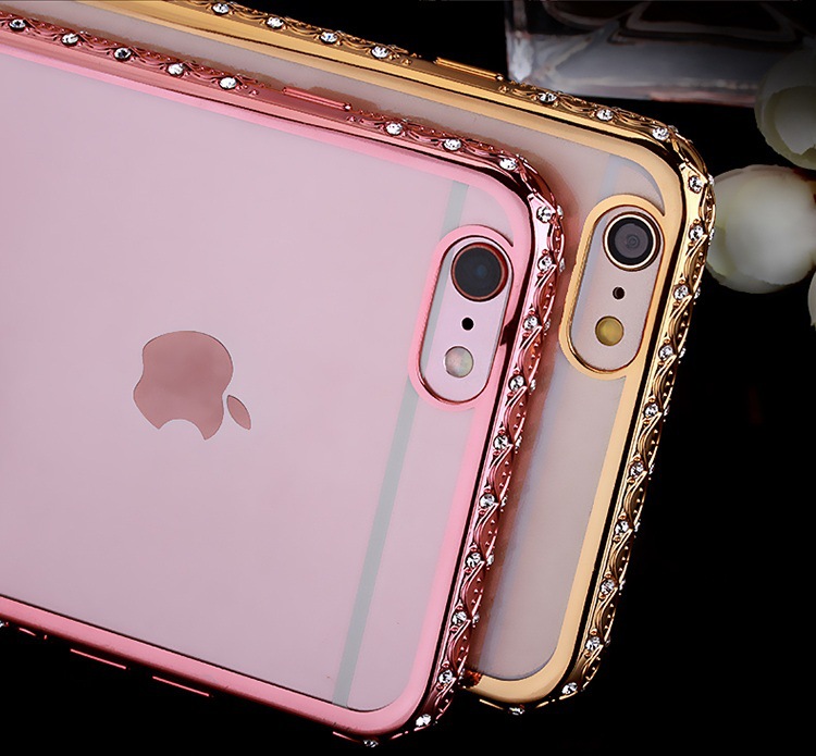 新款iphone6s plus手機殼IPHONE SE水鉆蘋果5S手機殼 指環支架女工廠,批發,進口,代購