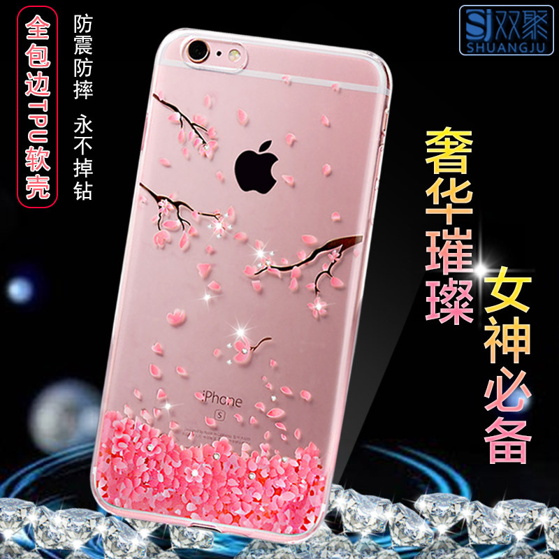 爆款iphone6S內鑲鉆手機殼 蘋果7 plus透明TPU軟殼全包手機保護套批發・進口・工廠・代買・代購