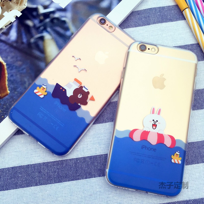 iPhone6s/5手機殼蘋果6plus佈朗熊可妮兔泡泡圈tpu情侶手機保護套批發・進口・工廠・代買・代購
