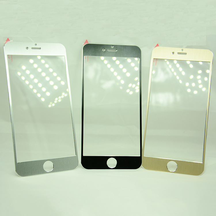 工廠直銷iphone6鈦合金手機膜 鋼化玻璃膜全覆蓋 金屬拉絲批發・進口・工廠・代買・代購