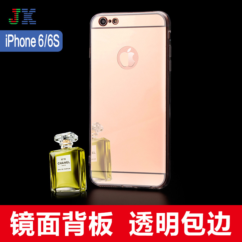 鏡麵手機殼電鍍適用phone6新款透明保護套自帶防塵塞6s手機殼現貨工廠,批發,進口,代購