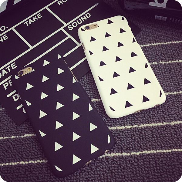 蘋果6手機殼iPhone6 plus黑白三角形磨砂硬殼5s條紋保護套工廠,批發,進口,代購