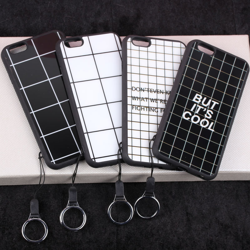 適用iPhone6plus手機殼新款韓國黑白格子軟殼蘋果5S創意6s矽膠套工廠,批發,進口,代購