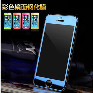 iPhone5S電鍍鋼化彩膜 5S彩色鋼化玻璃膜 iPhone6彩色鋼化玻璃膜工廠,批發,進口,代購