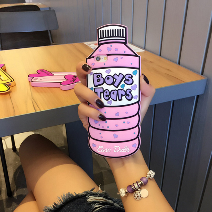 韓國粉色飲料瓶冰棍手機殼6S蘋果iphone6s plus創意防摔矽膠套女工廠,批發,進口,代購