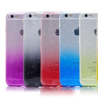 iPhone7雨滴手機殼 蘋果5s/6plus超薄透明漸變雨滴保護套 tpu軟殼工廠,批發,進口,代購