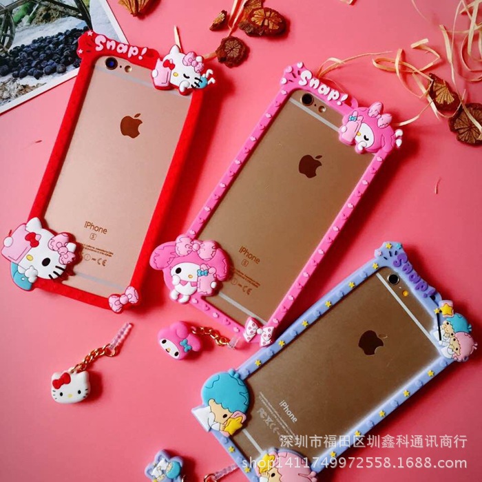 美樂蒂雙子星邊框 iphone6S矽膠套 邊框+鋼化彩膜工廠,批發,進口,代購