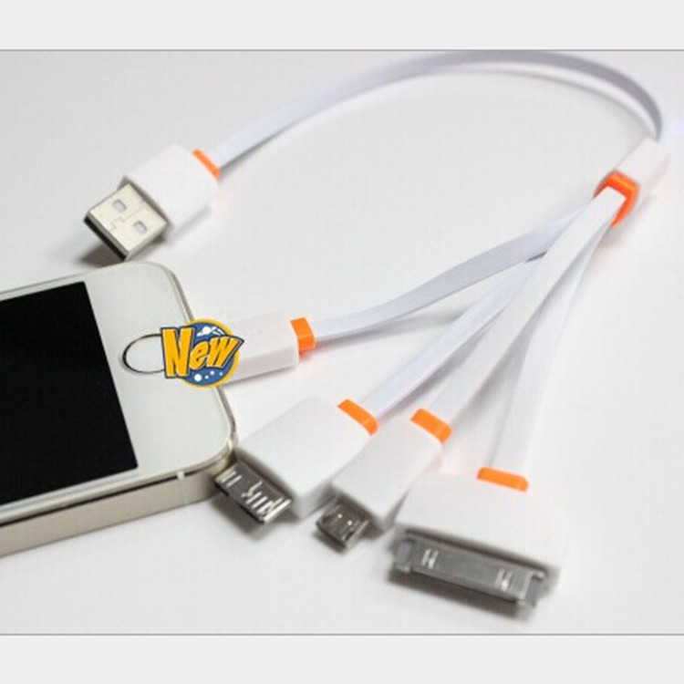 移動電源一拖四麵條線 多功能數據線 4合1 USB手機充電線 四合一工廠,批發,進口,代購