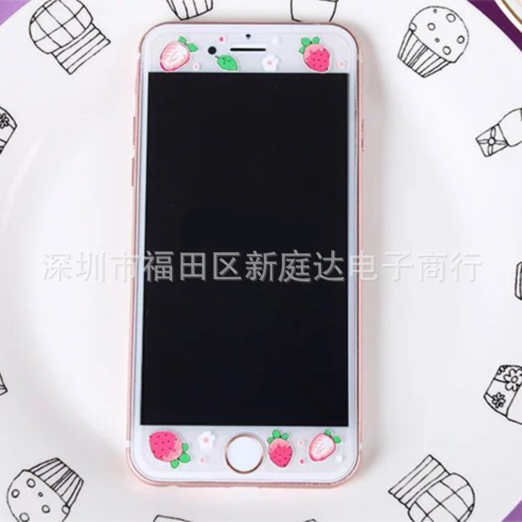 蘋果iPhone6S鋼化玻璃膜 iphone6S Plus浮雕夜光膜半屏卡通玻璃膜工廠,批發,進口,代購