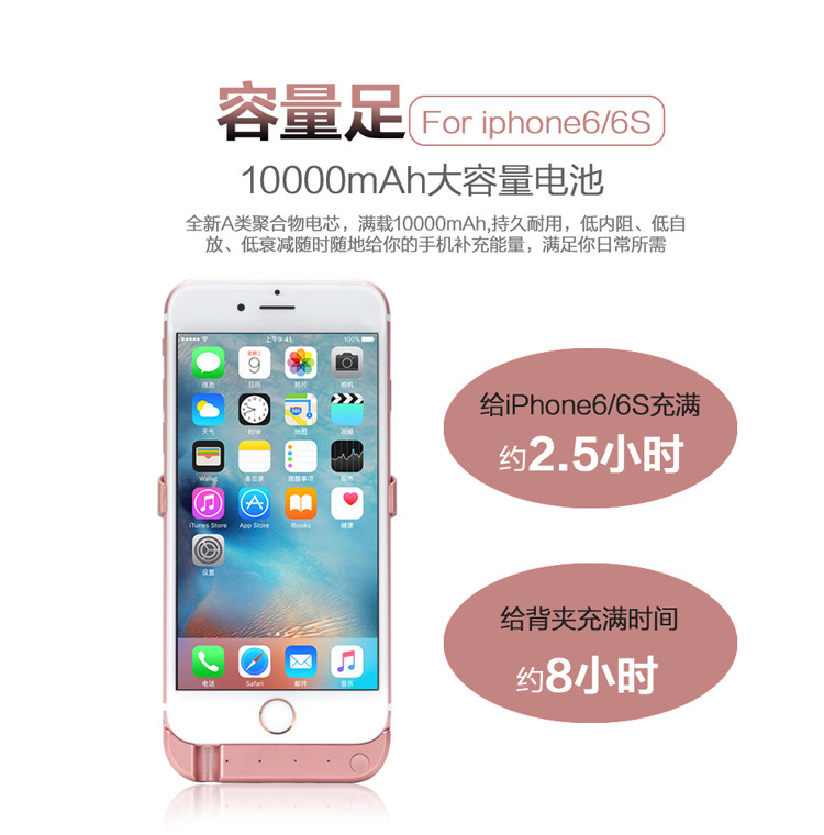 蘋果手機背夾電池 應急電源  iPhone6/6S帶usb背夾電池10000毫安批發・進口・工廠・代買・代購