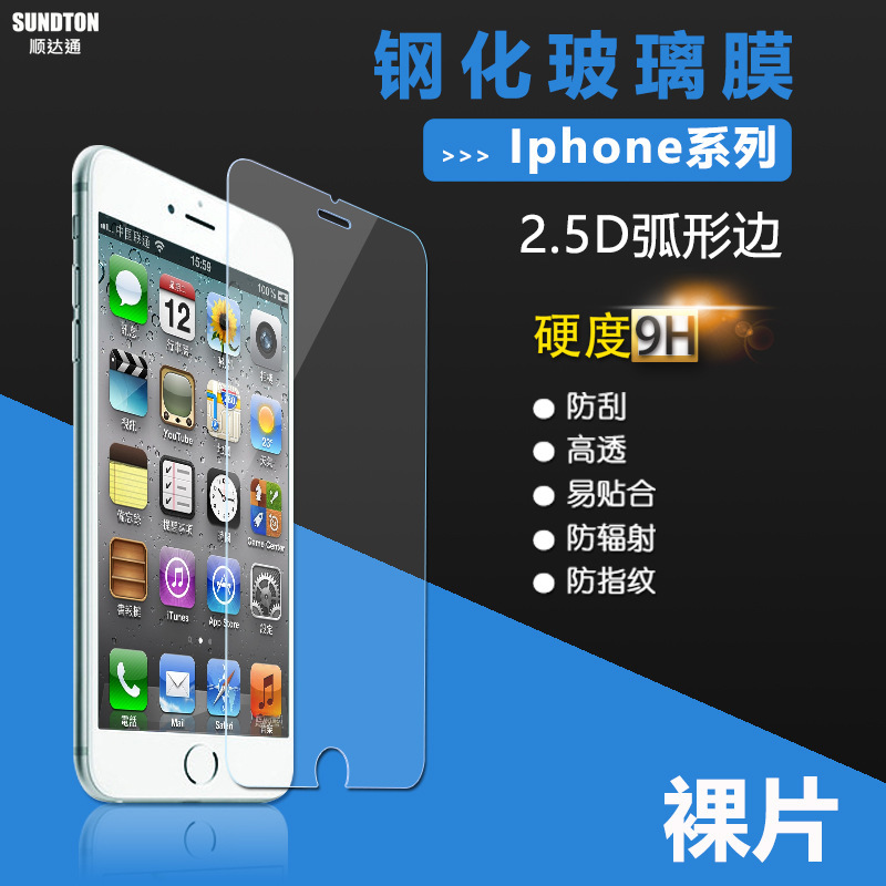 蘋果iPhone 6S Plus 5S SE 4S 鋼化玻璃膜 裸片 防藍光手機保護膜工廠,批發,進口,代購