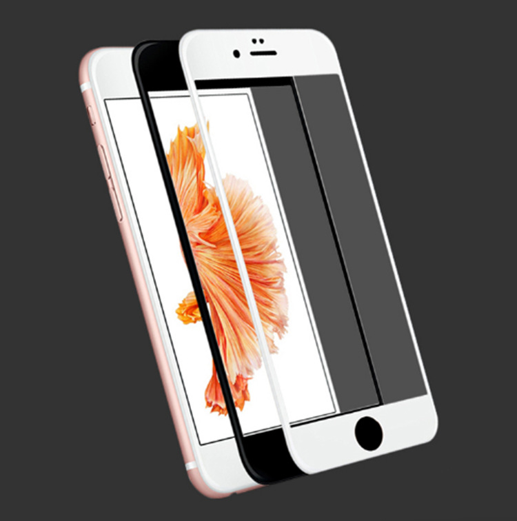 蘋果iphone7鋼化膜全覆蓋6plus絲印全屏覆蓋鋼化玻璃保護膜批發工廠,批發,進口,代購