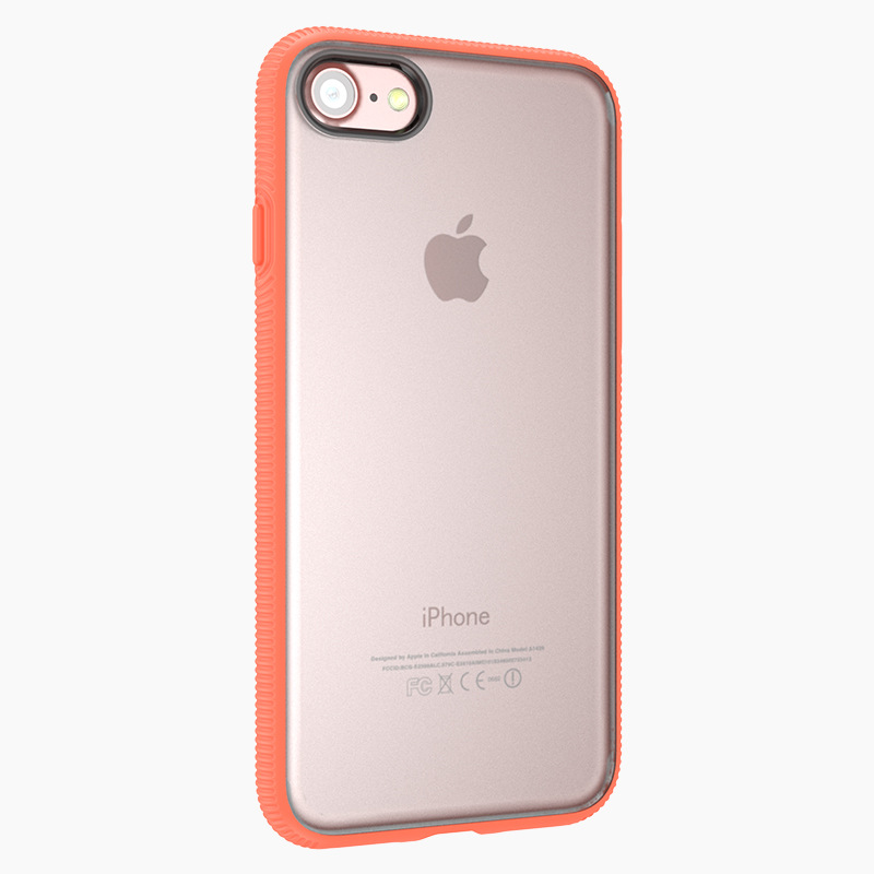 新款iPhone7透明雙色手機保護套 蘋果7plus二合一磨砂紋手機殼工廠,批發,進口,代購