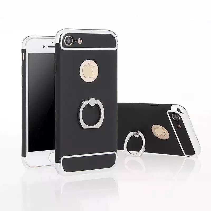 新款蘋果iphone7電鍍指環手機殼全包pc硬殼三合一支架手機保護套工廠,批發,進口,代購