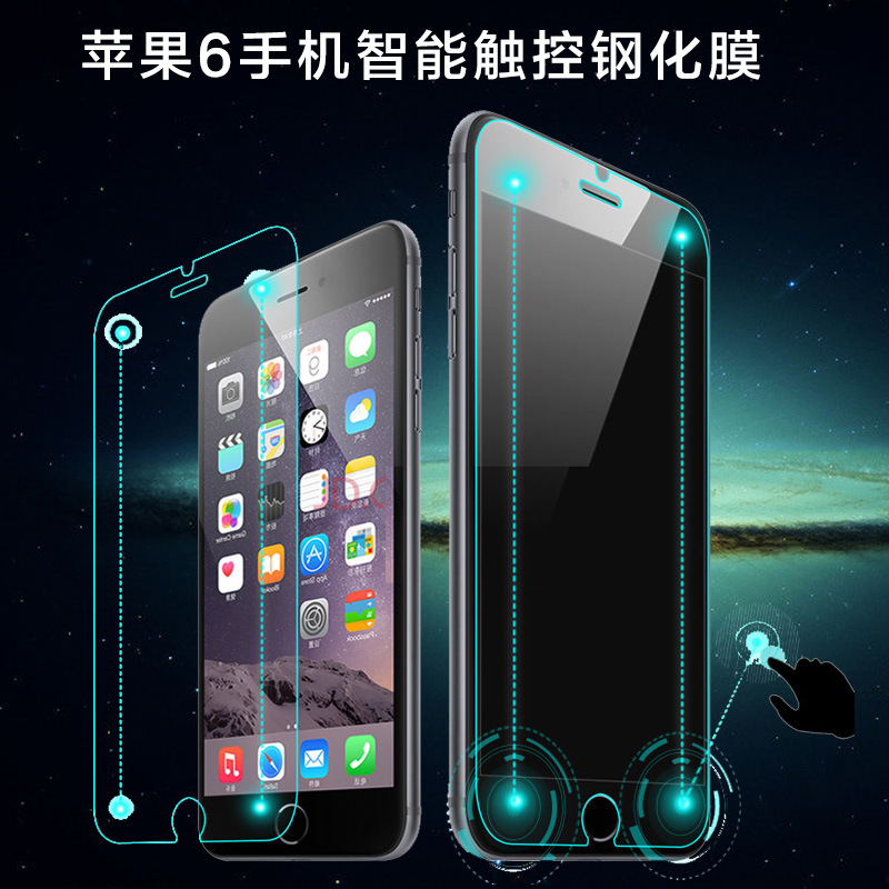 蘋果6/6s智能觸控鋼化膜返回鍵 iphone 6/6s plus智能鋼化膜工廠,批發,進口,代購