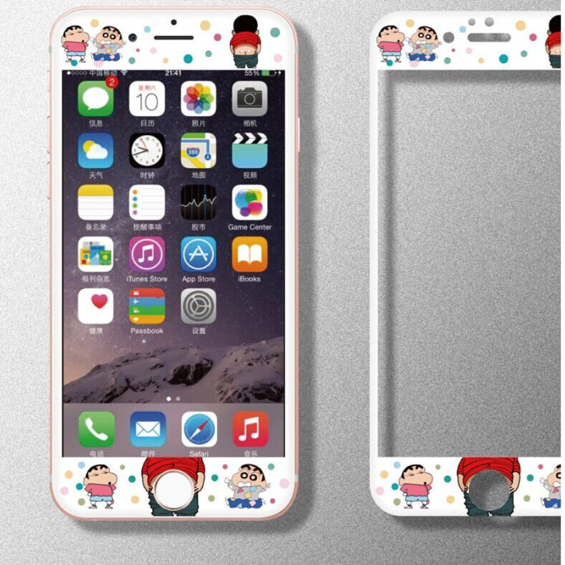 蘋果7軟邊全屏鋼化膜iPhone7卡通彩膜全屏6 來圖定製工廠直銷批發・進口・工廠・代買・代購