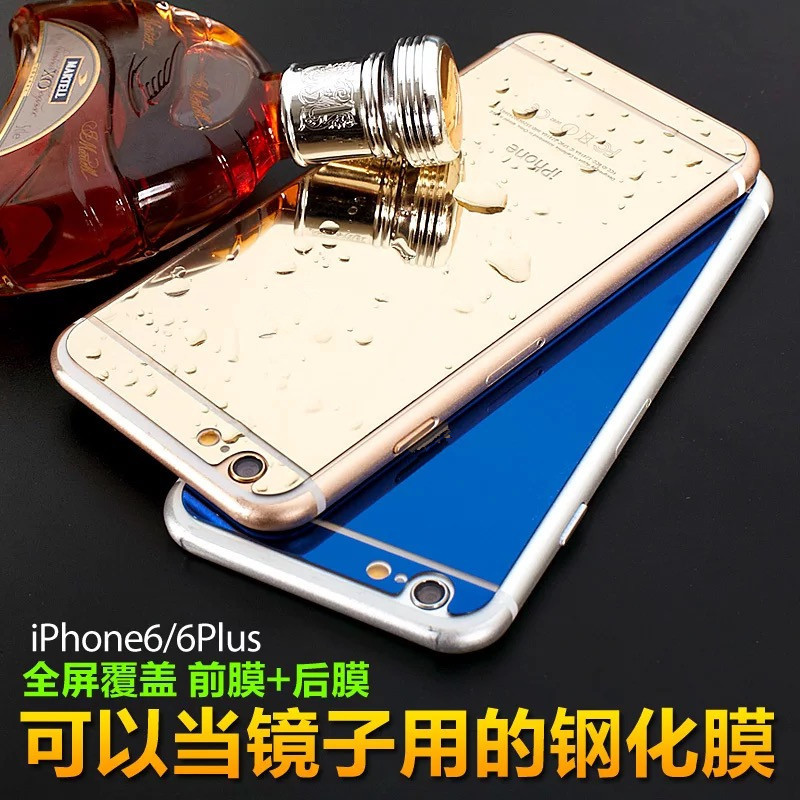 ephori彩色鋼化玻璃膜 適用於iPhone6S蘋果電鍍鏡麵彩膜5s鐳雕工廠,批發,進口,代購