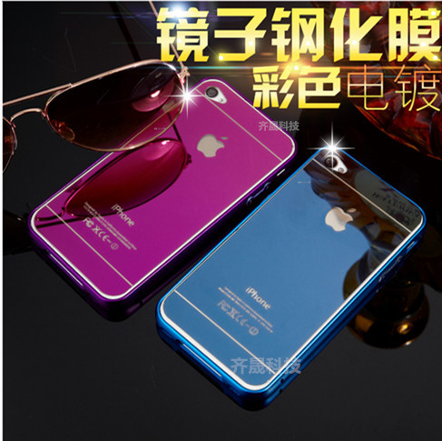 iPhone4s/5/5s/6s鋼化玻璃蘋果7plus手機貼膜彩色電鍍鏡子膜防爆批發・進口・工廠・代買・代購