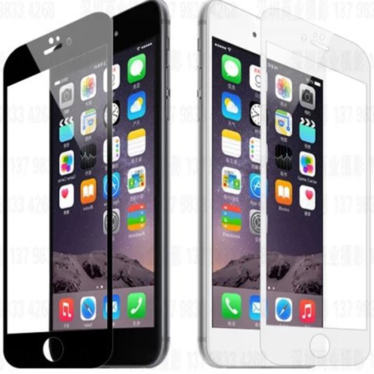 iphone6收全屏覆蓋鋼化膜 蘋果6Plus全貼合黑白玻璃膜絲印防爆膜批發・進口・工廠・代買・代購