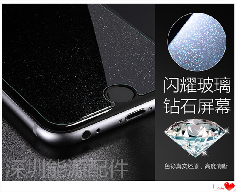 iPhone6 4.7寸閃鉆鋼化玻璃膜蘋果7膜plus5.5蘋果5s鉆石屏幕保護批發・進口・工廠・代買・代購