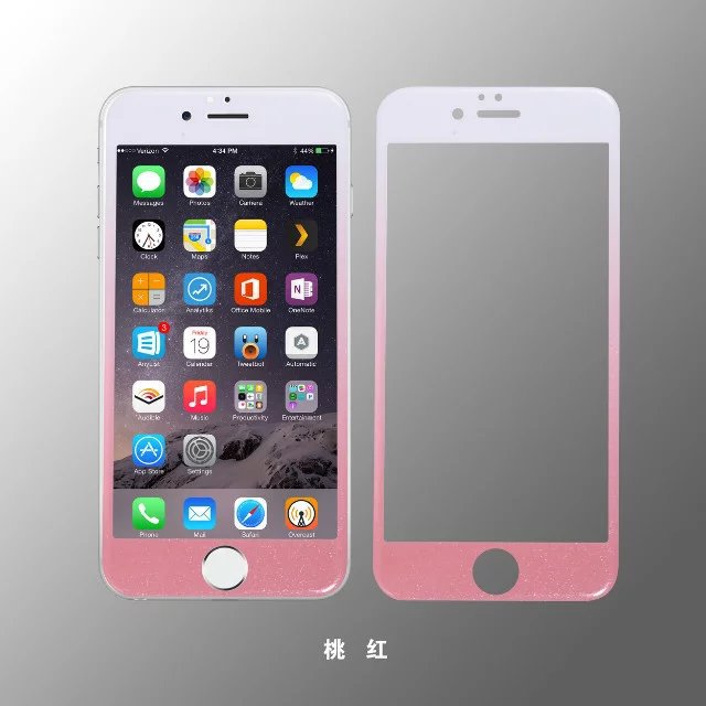 蘋果6S鋼化前膜 iPhone6plus防爆漸變超薄0.2MM軟邊鋼化膜 多色純工廠,批發,進口,代購