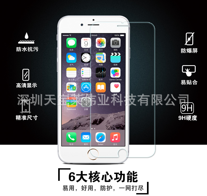 蘋果6s鋼化玻璃膜 iphone6s鋼化玻璃膜 iPhone6前後膜 手機膜貼膜工廠,批發,進口,代購