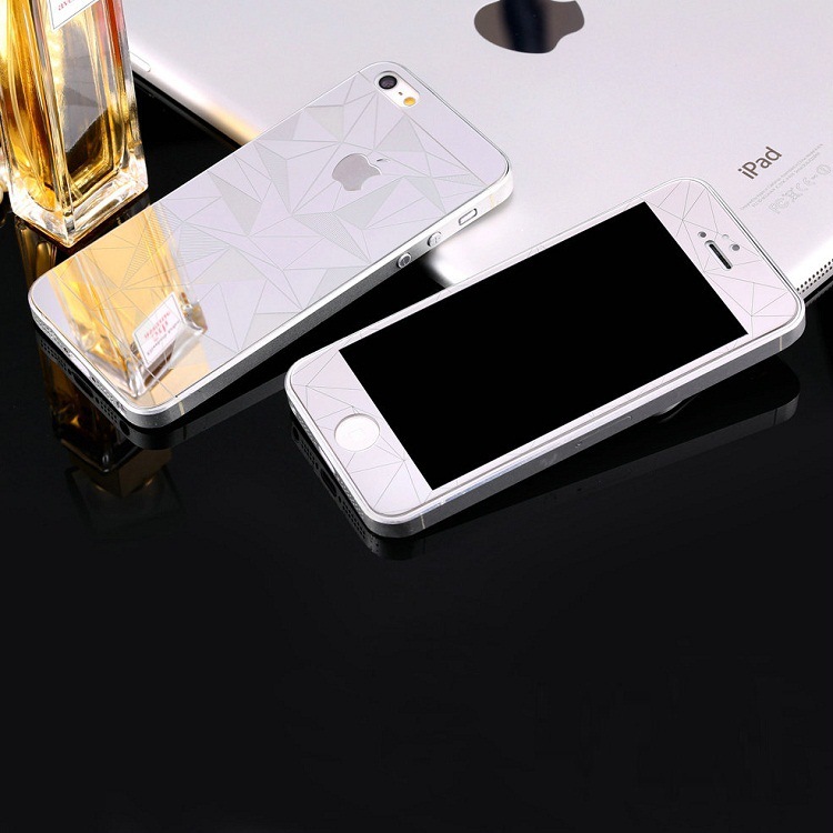 iphone6 Plus菱形電鍍鋼化膜 蘋果6P浮雕鋼化玻璃膜 3D鏡子鋼化膜批發・進口・工廠・代買・代購