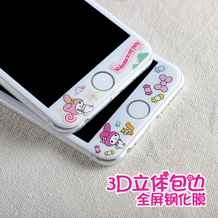 iphone6/6s plus 鋼化膜全屏覆蓋玻璃膜 美樂蒂蘋果iPhone6s彩膜工廠,批發,進口,代購