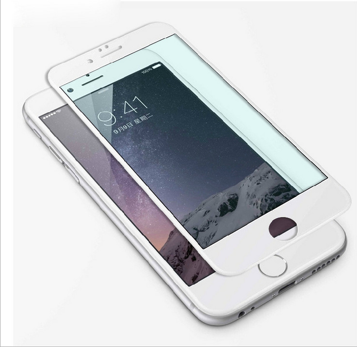 iPhone6/Plus絲印防藍光鋼化玻璃膜全屏覆蓋無縫貼合抗輻射新品批發・進口・工廠・代買・代購