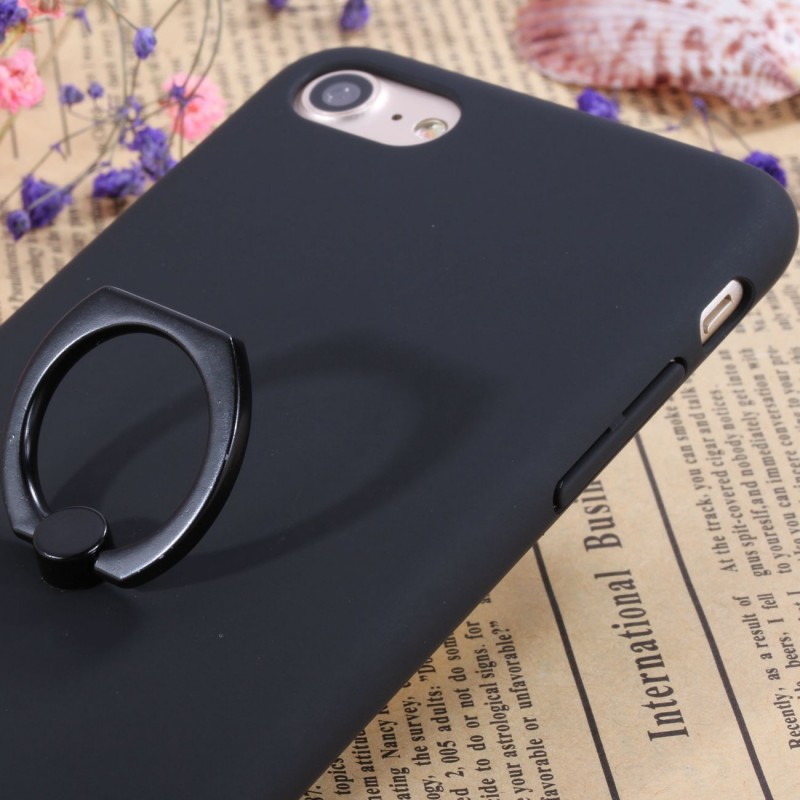 iphone7手機套噴油純色帶指環支架蘋果6plus全包PC保護殼外貿禮品批發・進口・工廠・代買・代購
