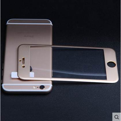 iphone6全屏覆蓋3D曲麵鋼化玻璃膜蘋果6金屬鋼化膜鈦合金鋼化膜工廠,批發,進口,代購